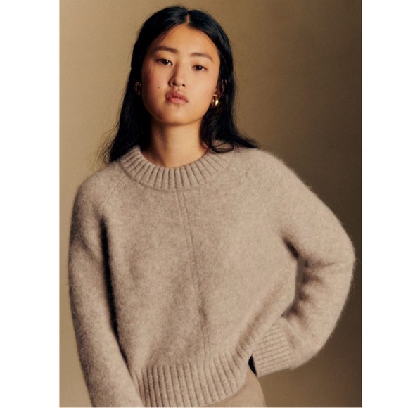 SEZANE Neutral Soft Cream Beige Alpaca Wool Sweater Pullover Sama Jumper - Picture 10 of 10